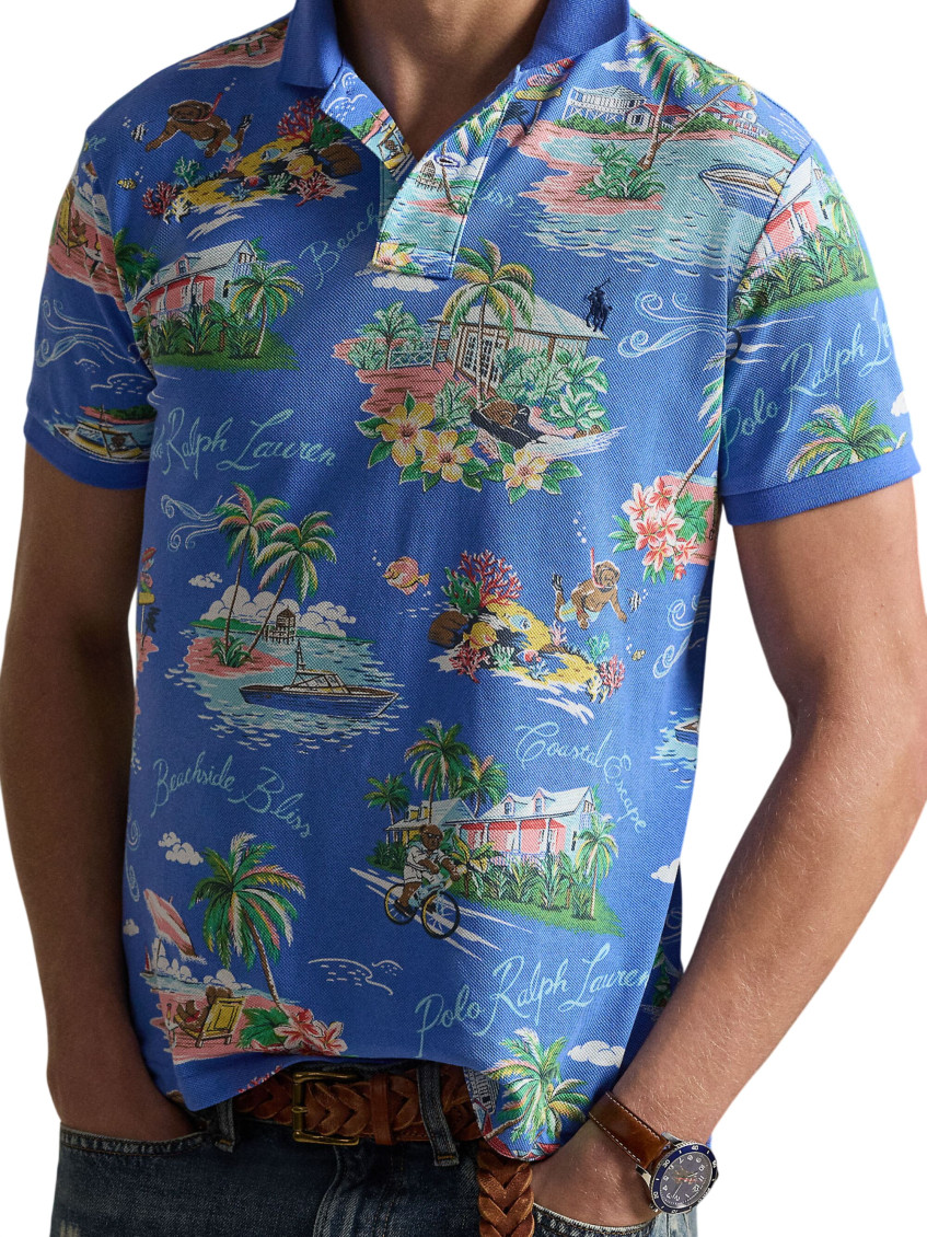 Blue Shirt Collar Polo