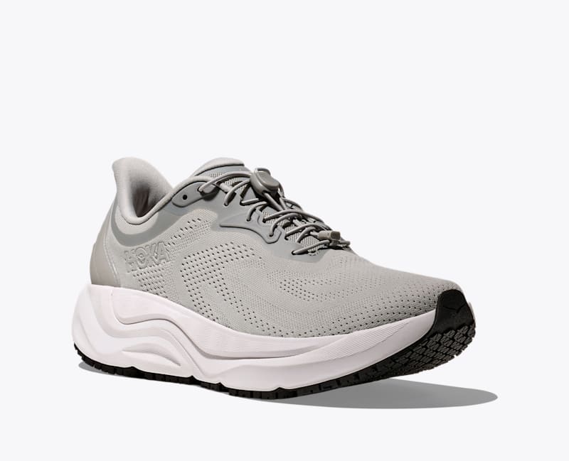 HOKA Women's Arahi SR Shoes in Stellar Grey/White