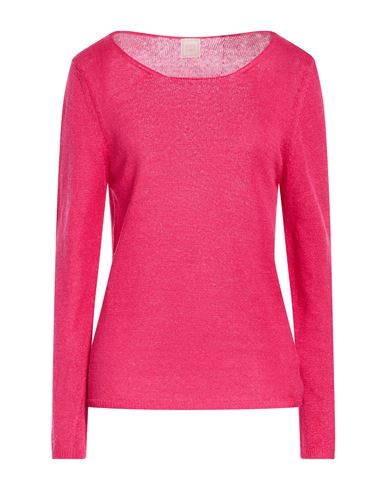 Woman Sweater Magenta Size S Linen, Silk