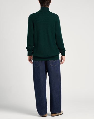 Man Turtleneck Green Size 46 Virgin Wool