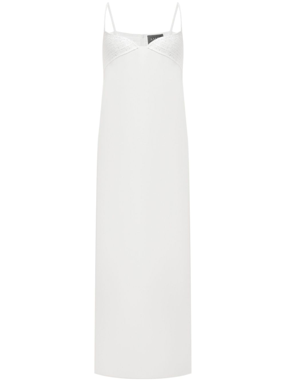 Crochet-panelled dress - White
