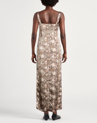Woman Maxi dress Beige Size 4 Recycled polyester, Polyester