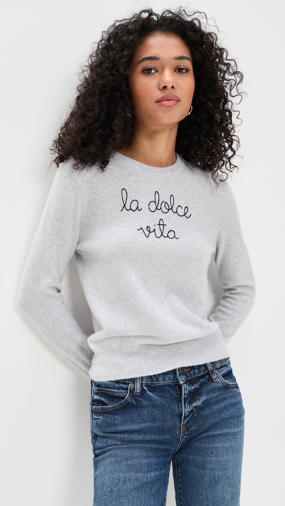 La Dolce Vita Cashmere Crewneck Smoke