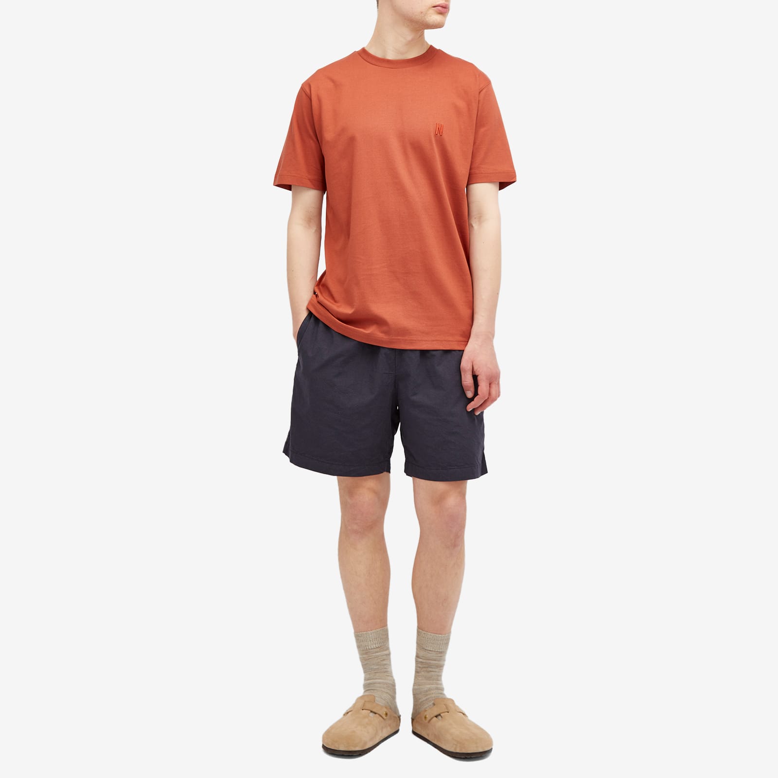 Men's Per Cotton Tencel Shorts in Dark Navy