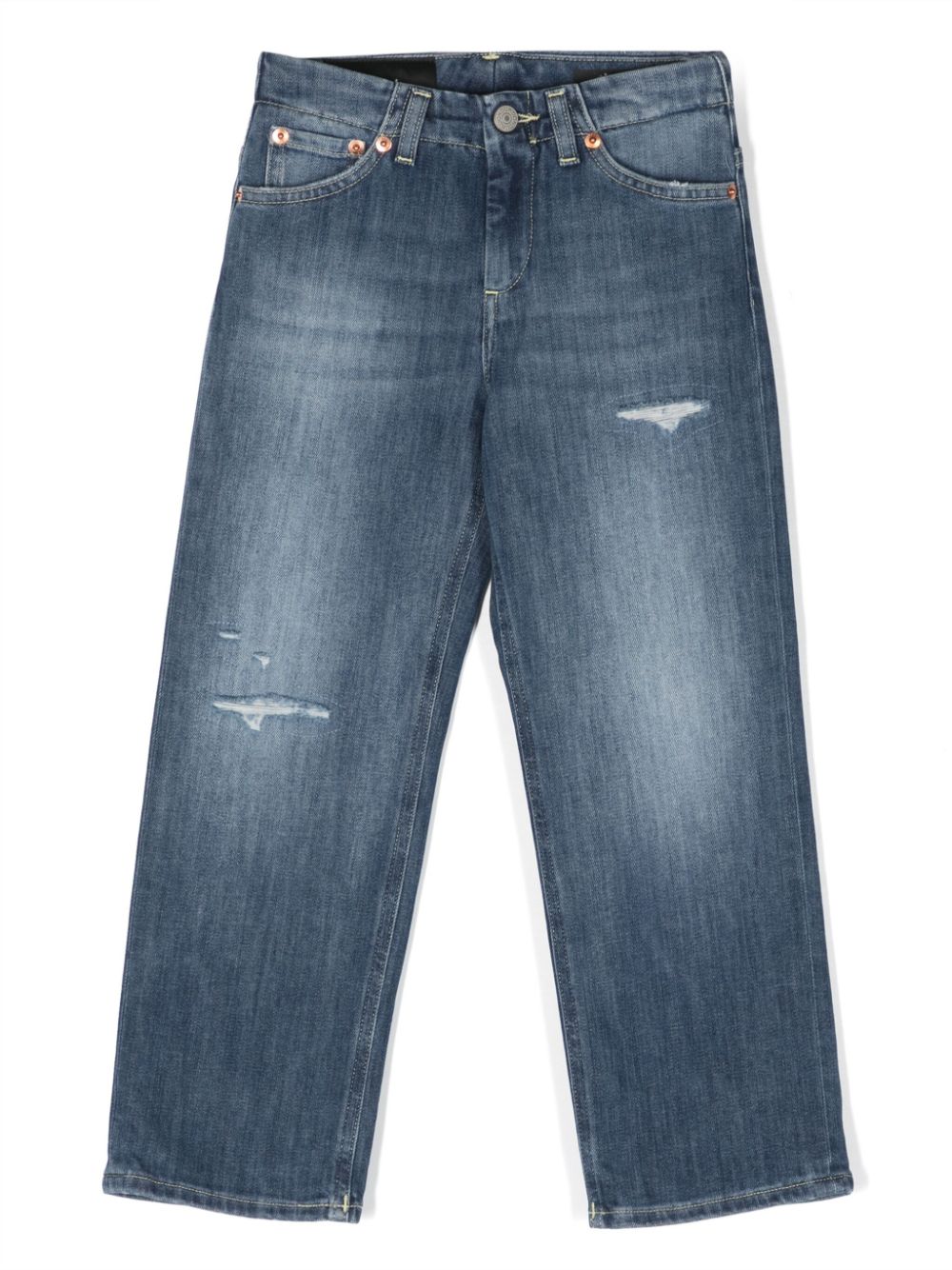 Mid-rise straight-leg jeans - Blue