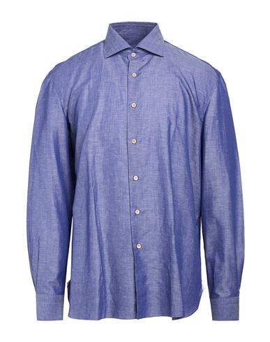 Man Shirt Slate blue Size 18 Cotton, Linen
