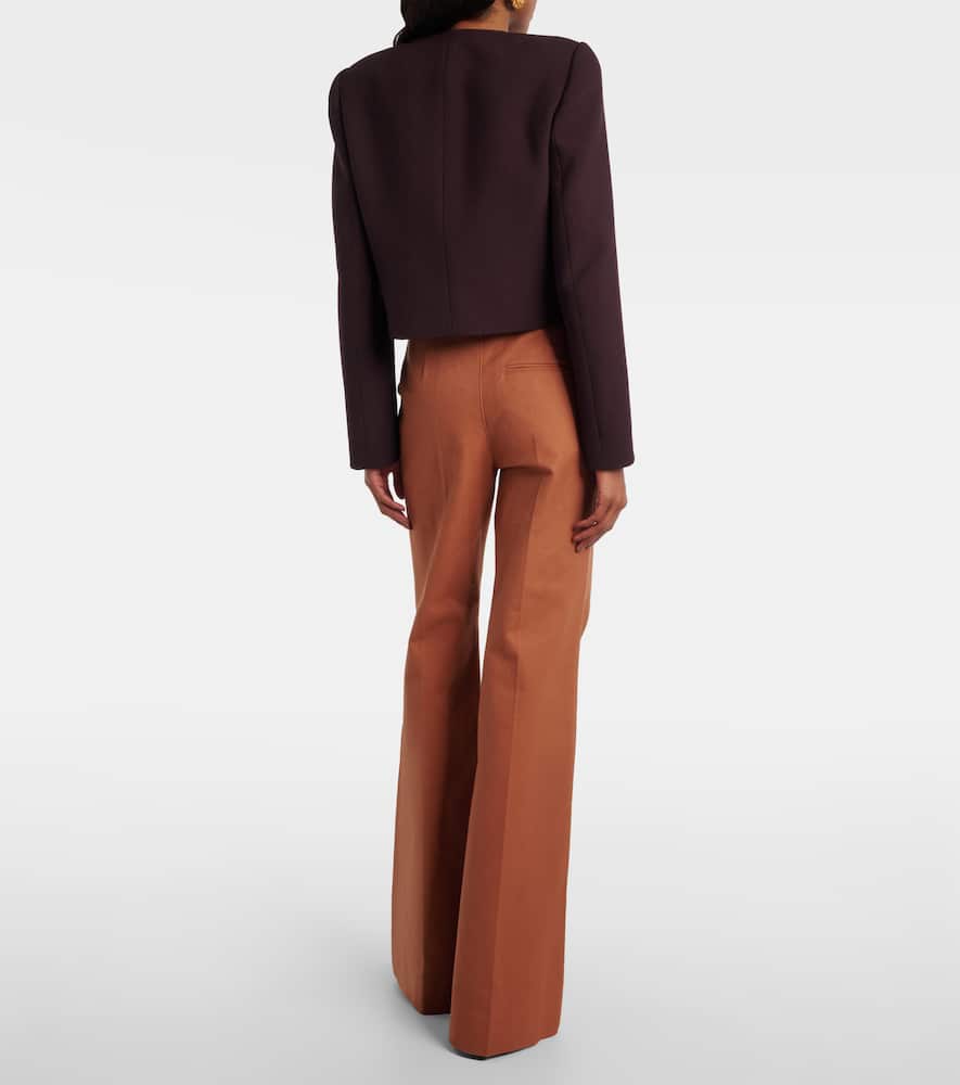 Chloé High-rise cotton canvas flared pants