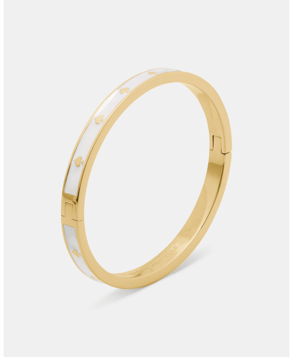 Kate Spade Womens Spot The Enamel Hinged Bangle - White - One