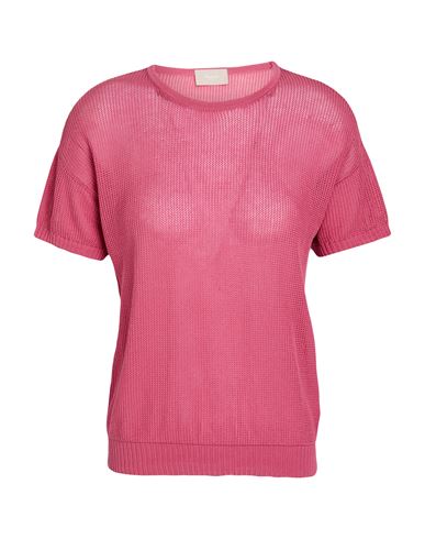 Woman Sweater Magenta Size M Cotton