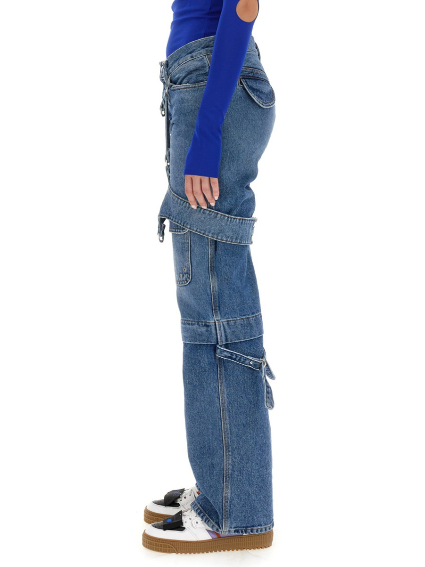 Cargo Zip straight-leg jeans - Blue