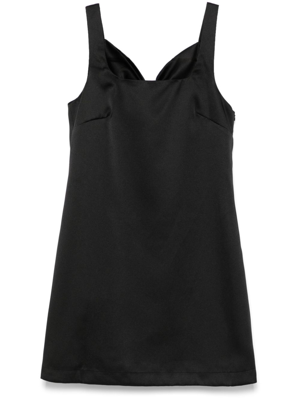 Satin shift mini dress - Black