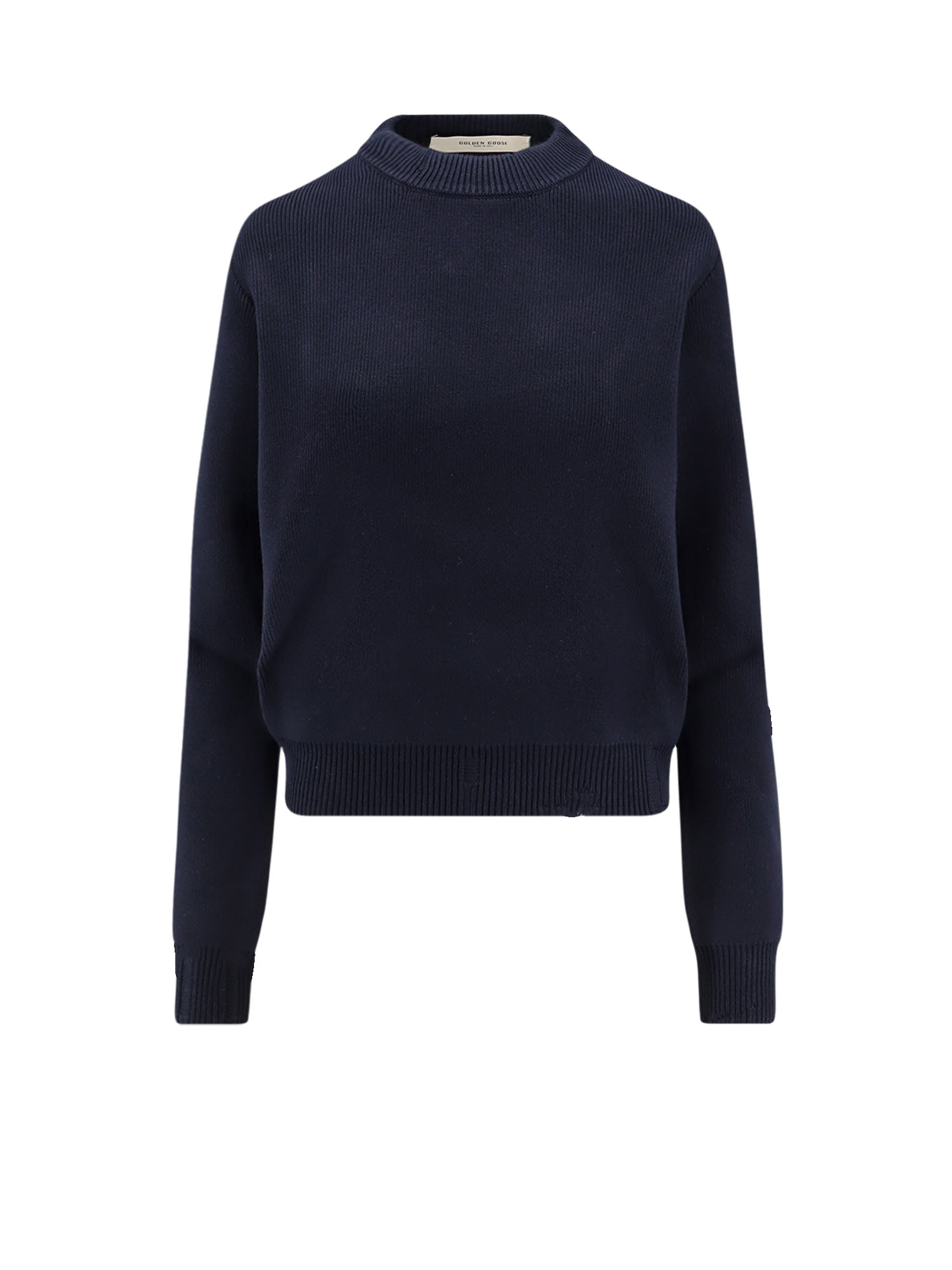 Distressed long-sleeved jumper