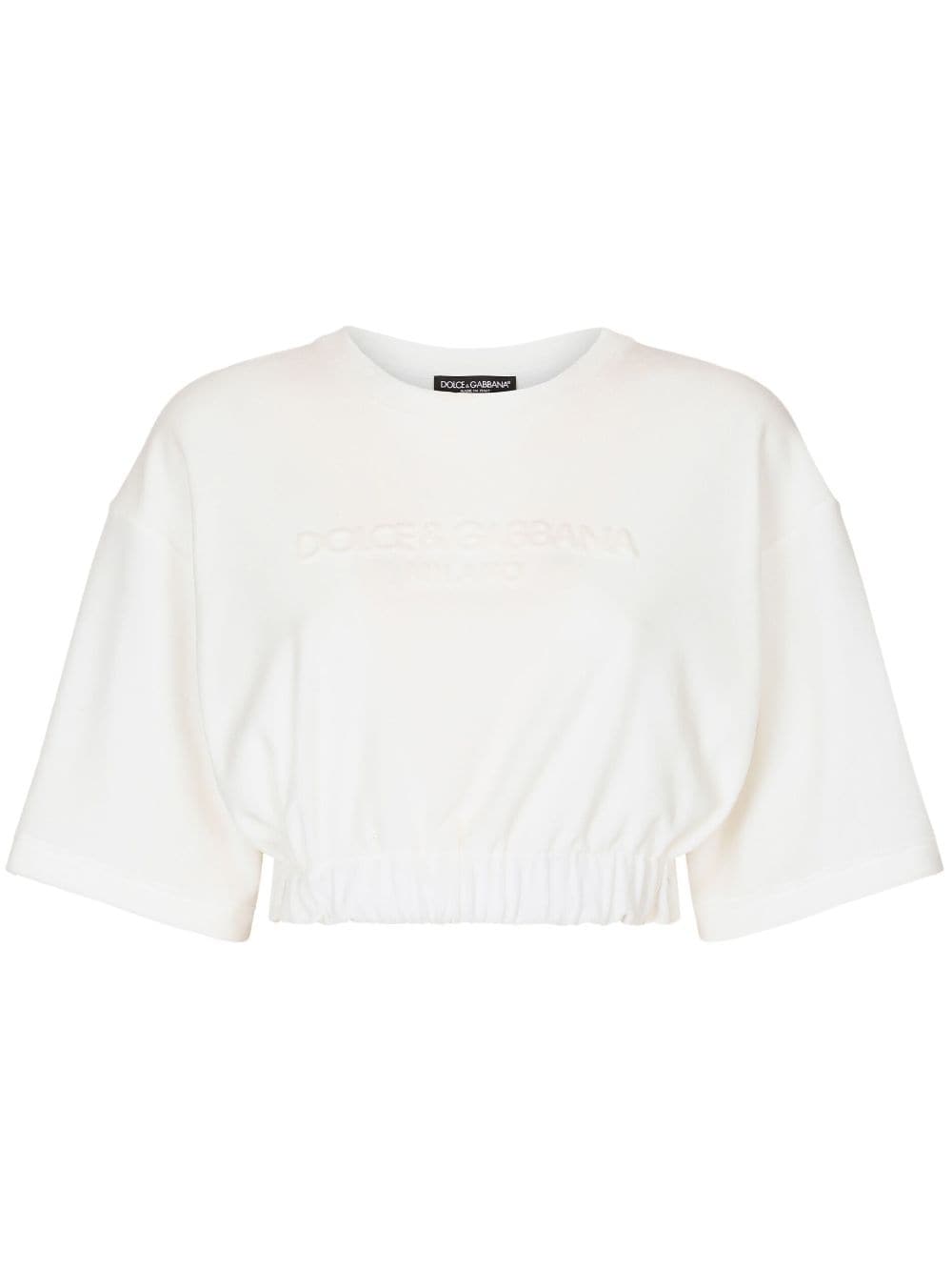 Elasticated-waistband Cotton-blend T-shirt