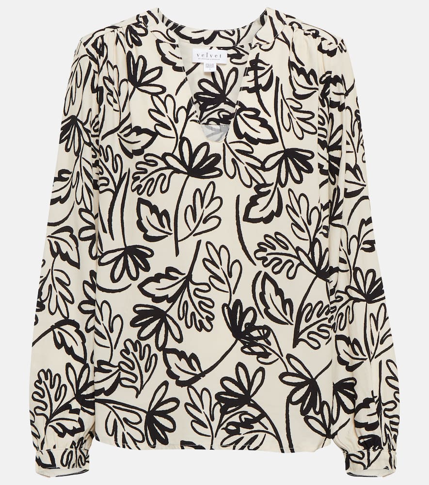 Printed crêpe blouse