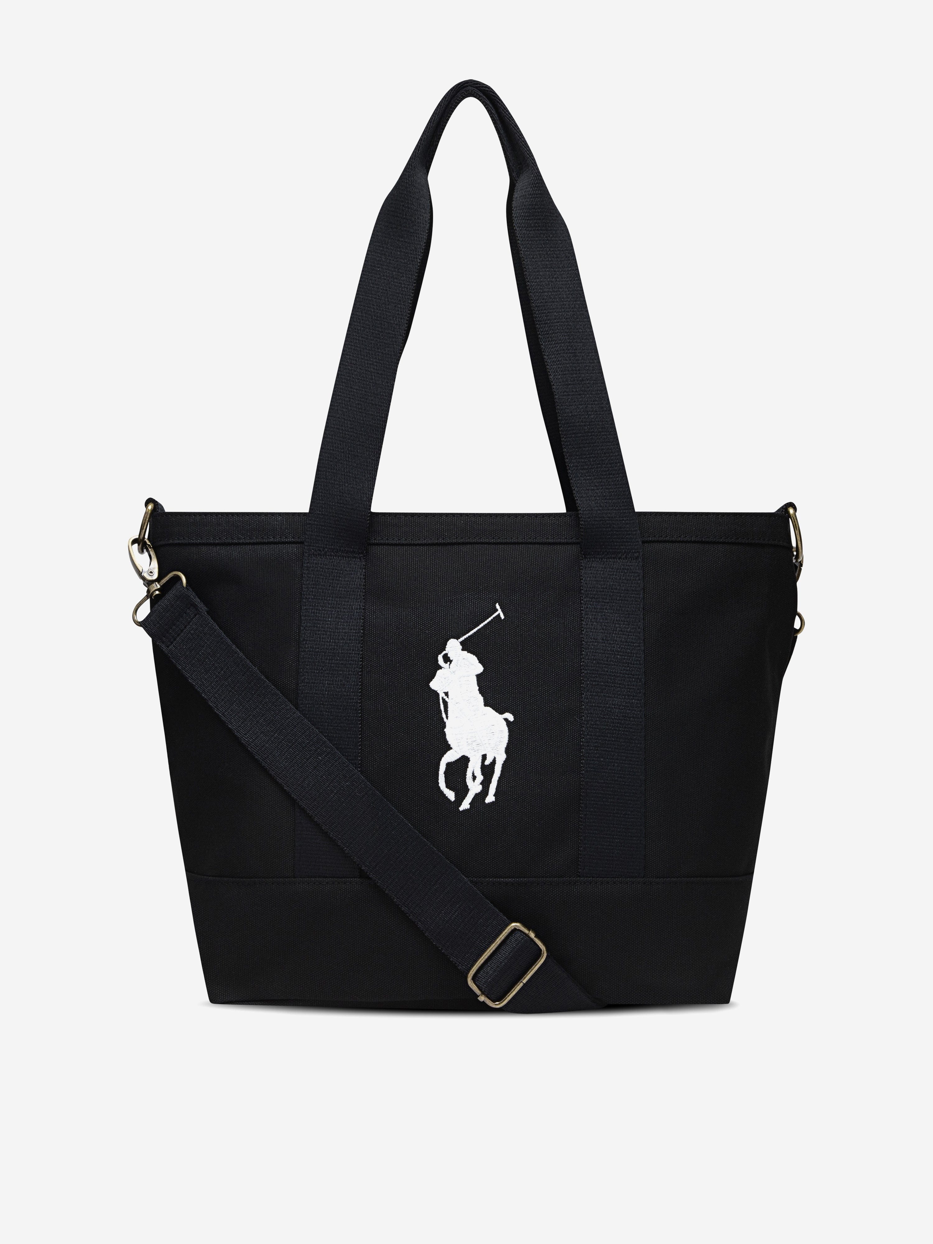Kids Polo Player Tote Bag in Black (40cm)