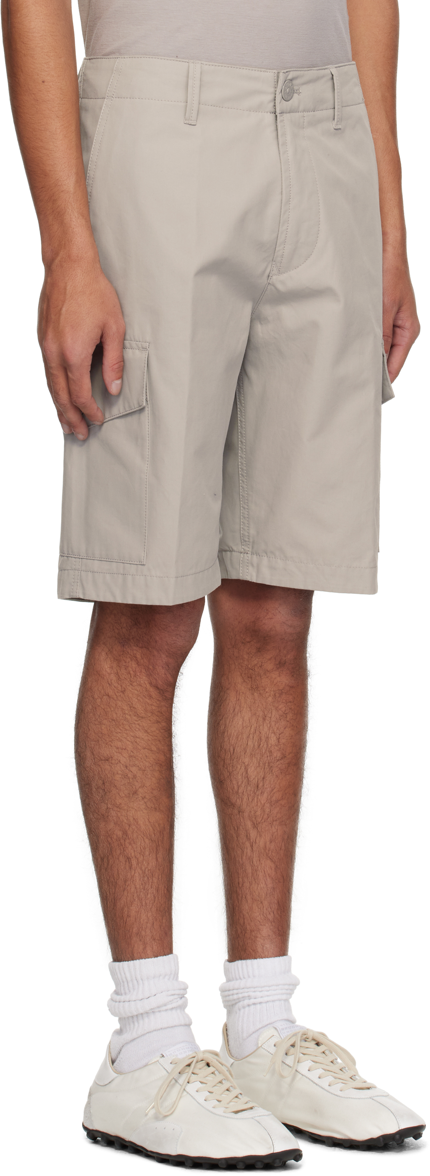 Stone Island Gray Weatherproof Cotton Canvas Ghost Shorts