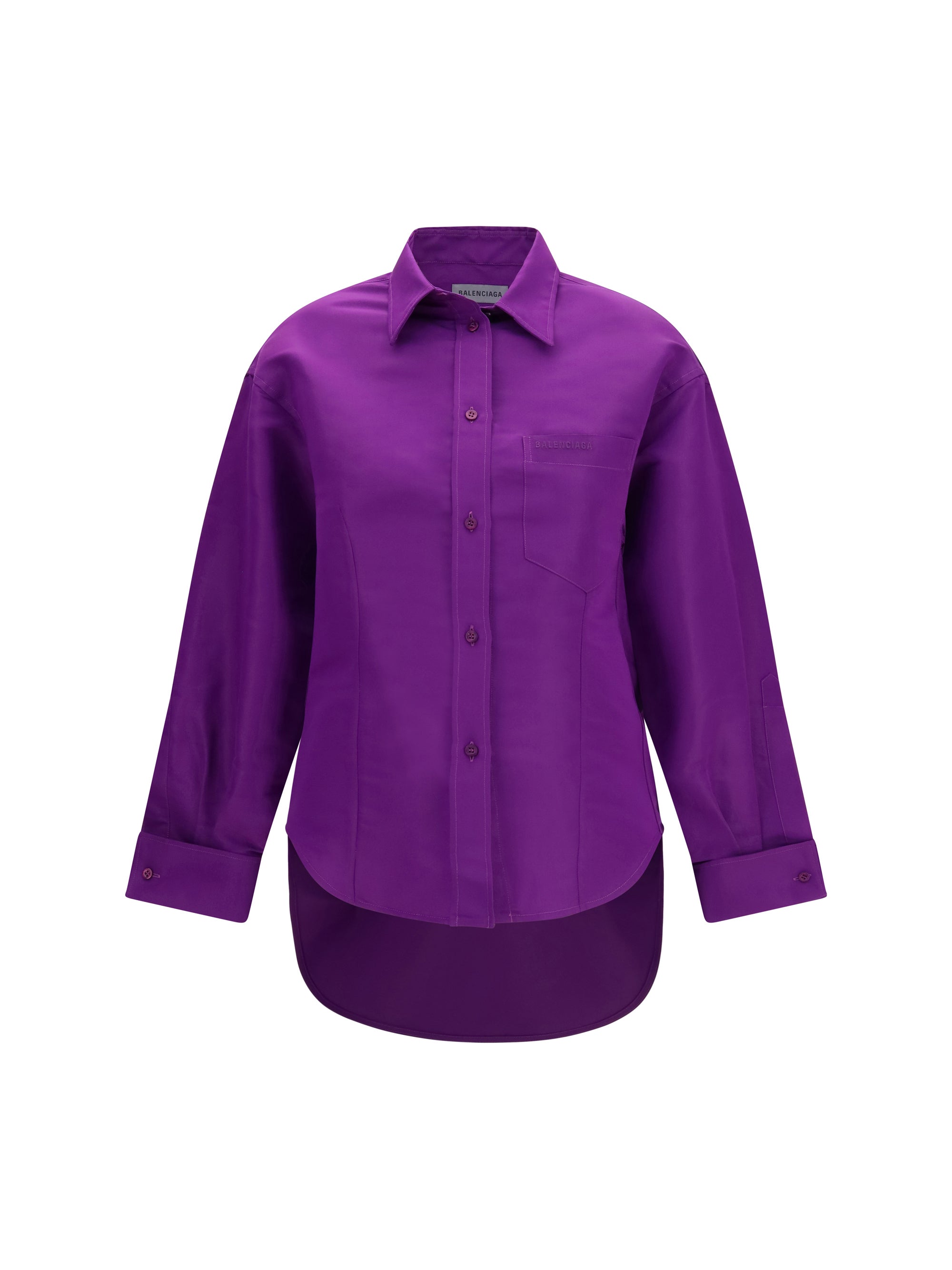 Asymmetric Cotton Shirt — Purple