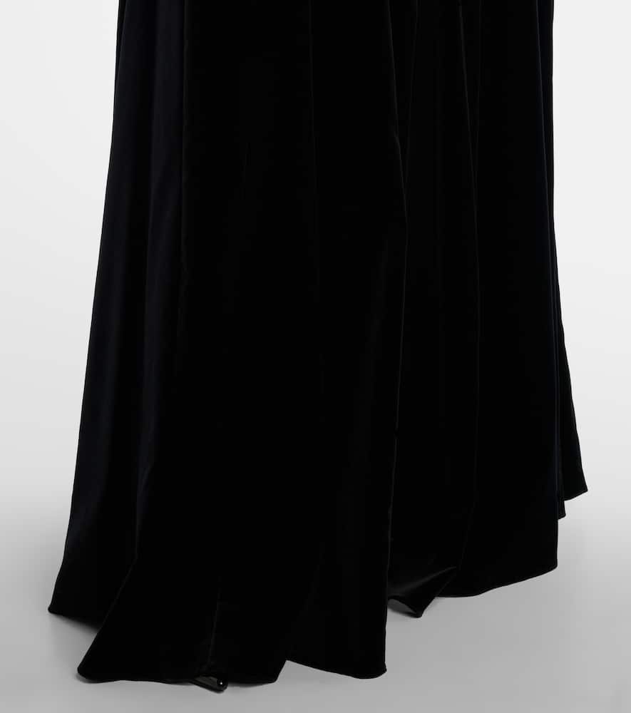 Cotton velvet maxi skirt
