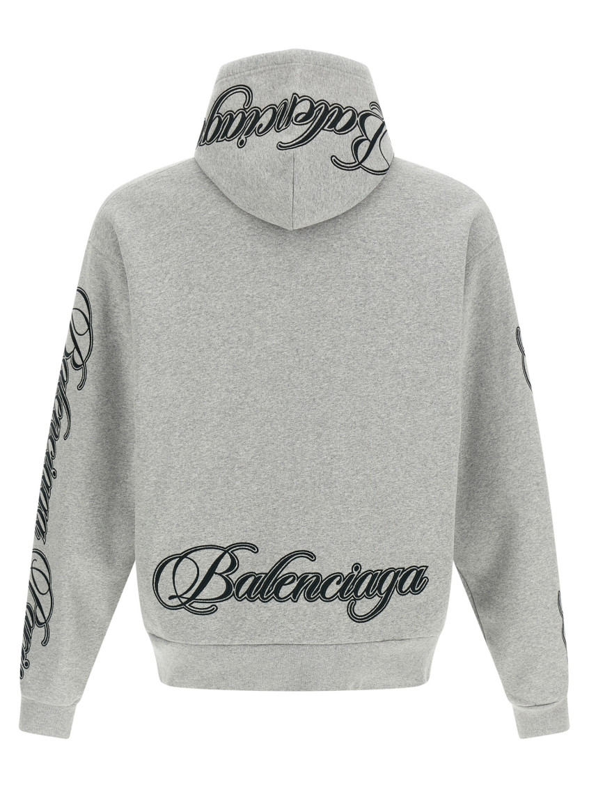 Balenciaga - script logo hoodie drawstring hood kangaroo pocket