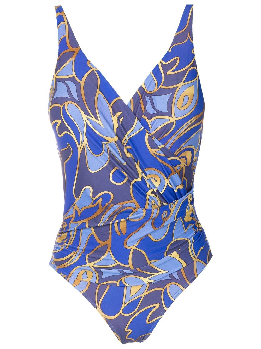 Graphic-print swimsuit - Blue