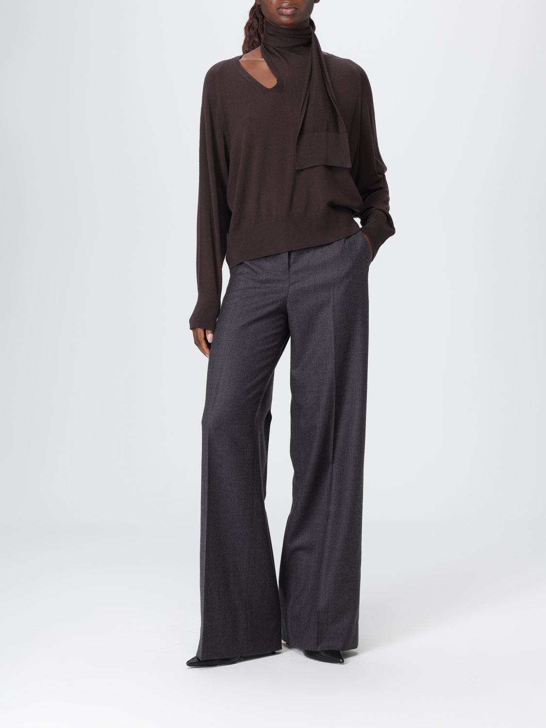 Pressed-crease tailored trousers - Grey