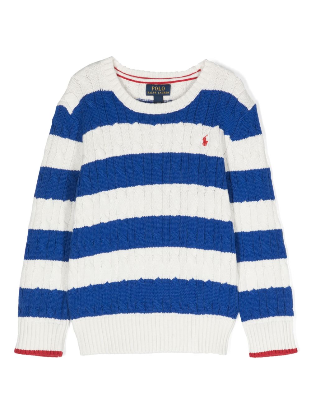 Polo-Pony-motif striped jumper - Blue