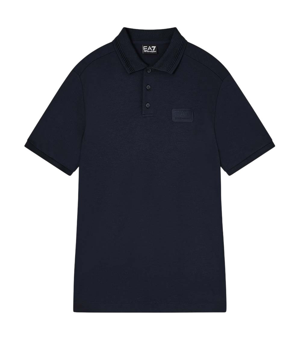 Blue Solid Shirt Collar Polo