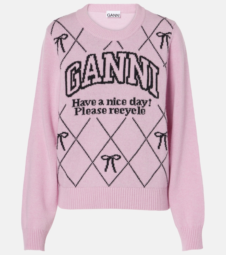 Logo intarsia wool-blend sweater