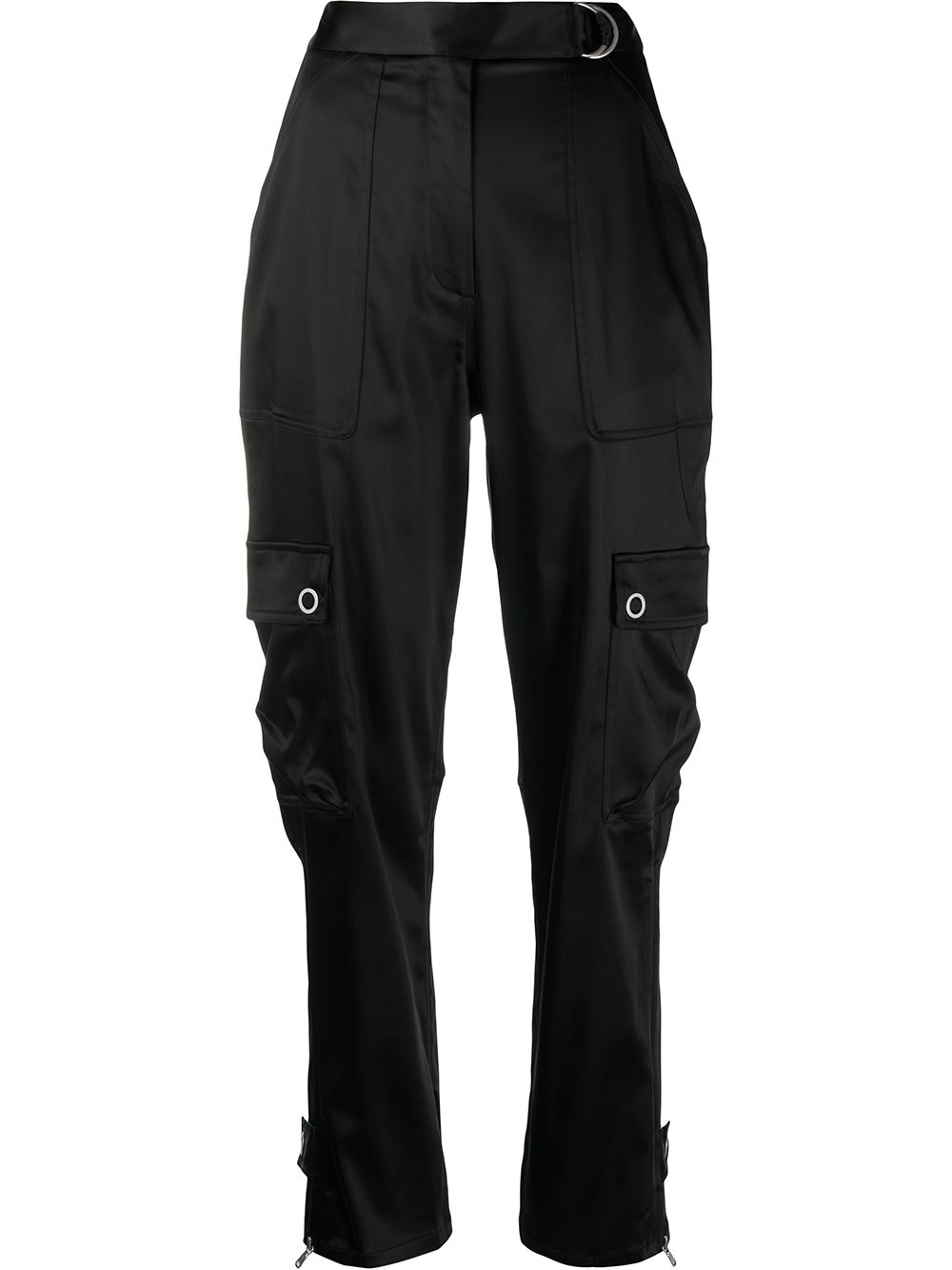 High-rise cargo-pocket trousers - Black