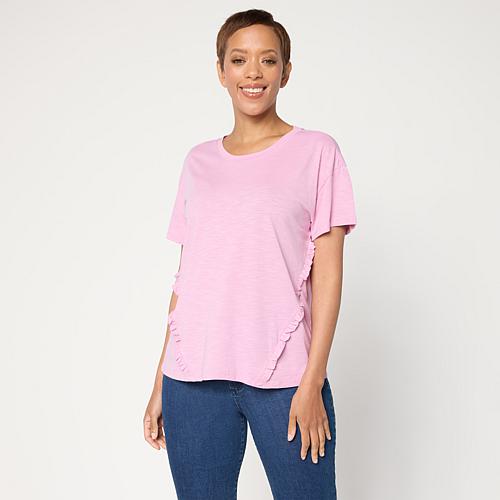 Cotton Slub Knit Tee - Frosted Mauve