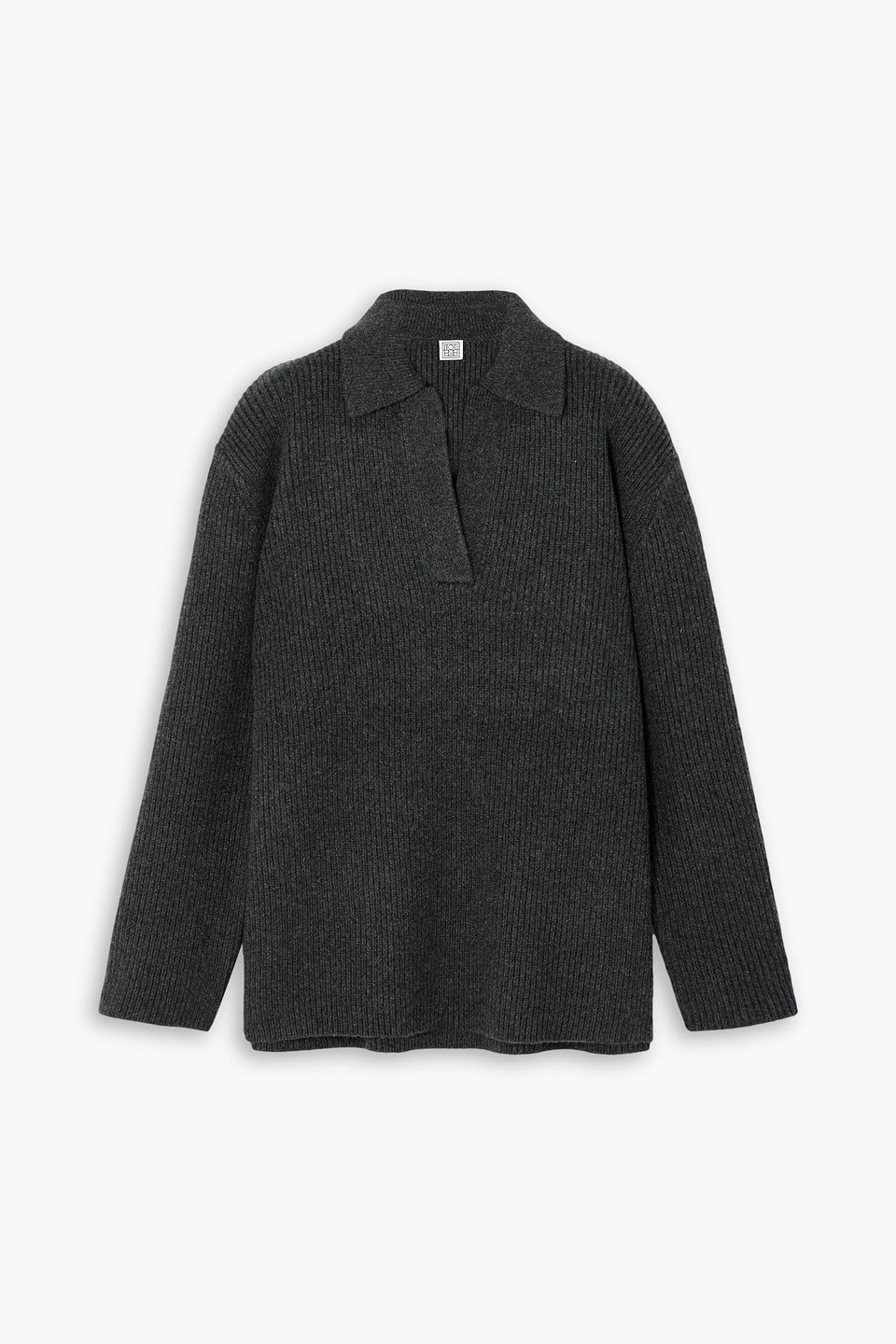 Oversized ribbed wool and cashmere-blend sweater - Gray - L