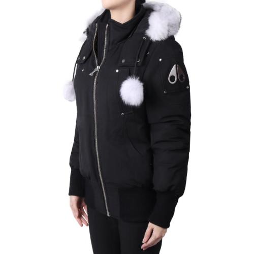 Feather down hooded jacket - Black
