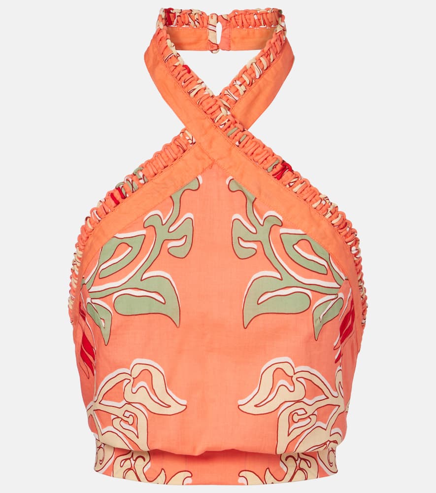 Suma printed cotton crop top