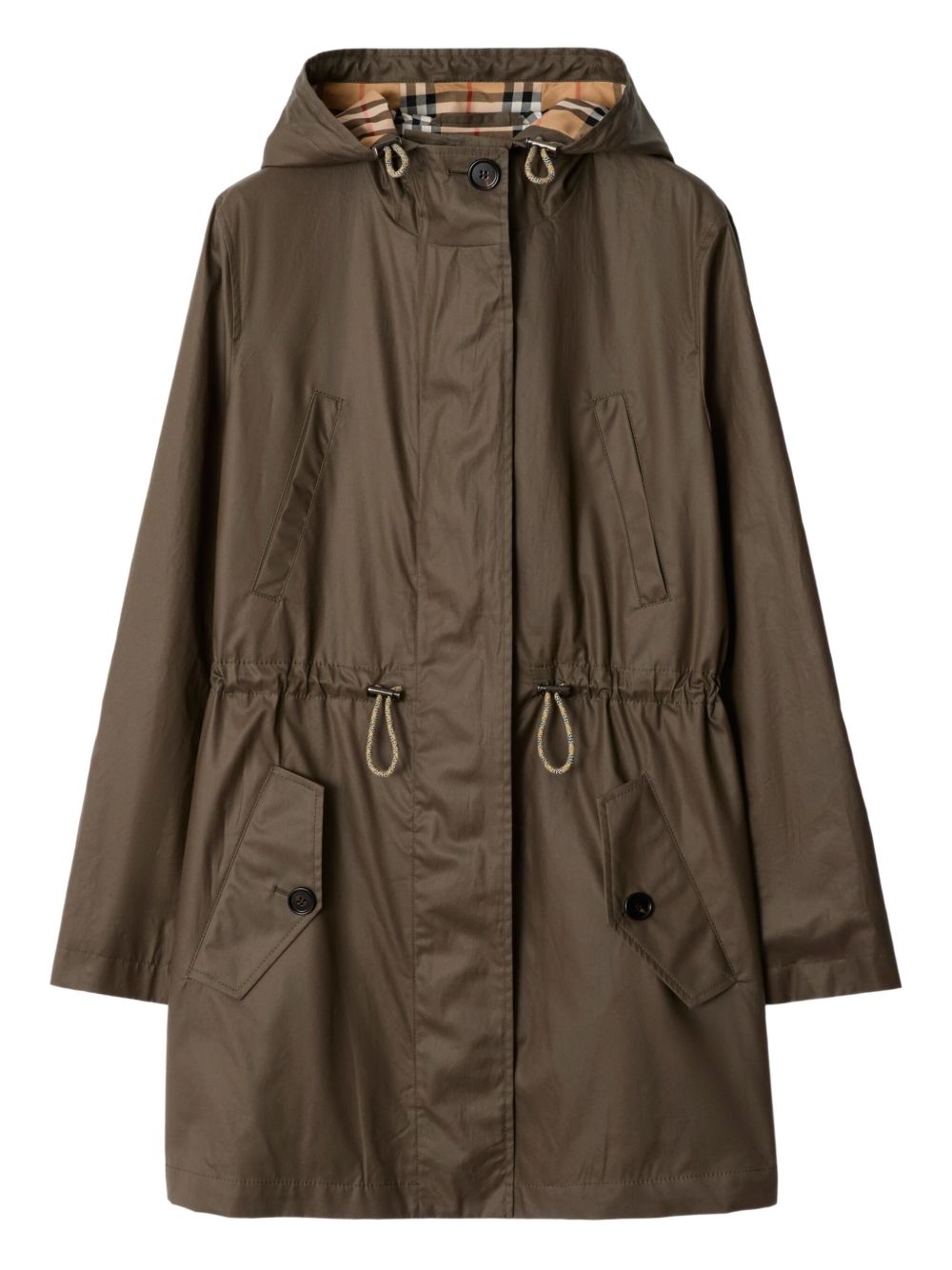 Burberry gabardine parka coat - Green