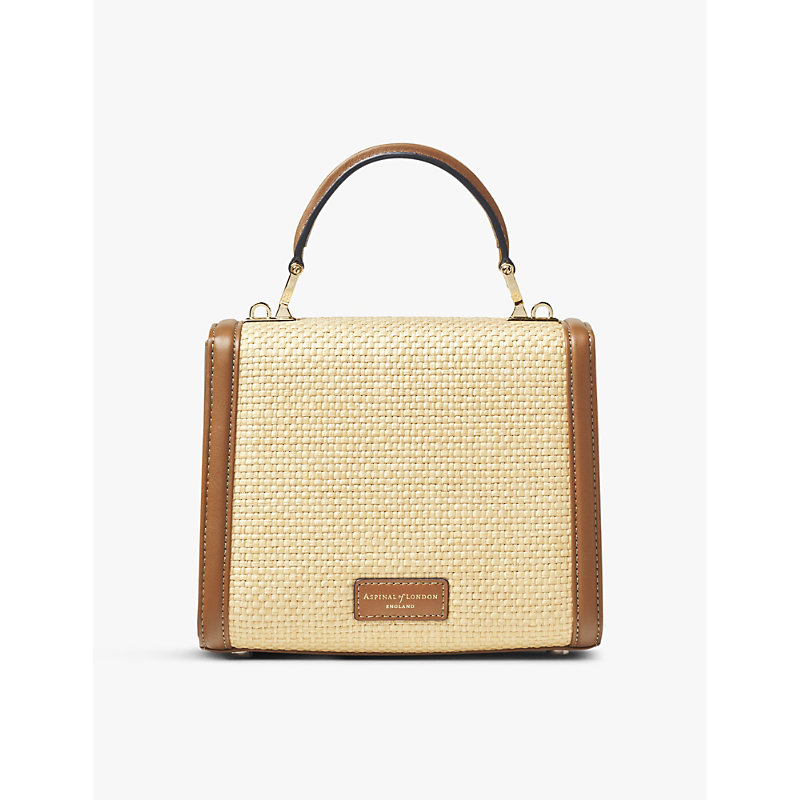 Womens Mayfair Midi Contrast-Weave Leather Shoulder Bag