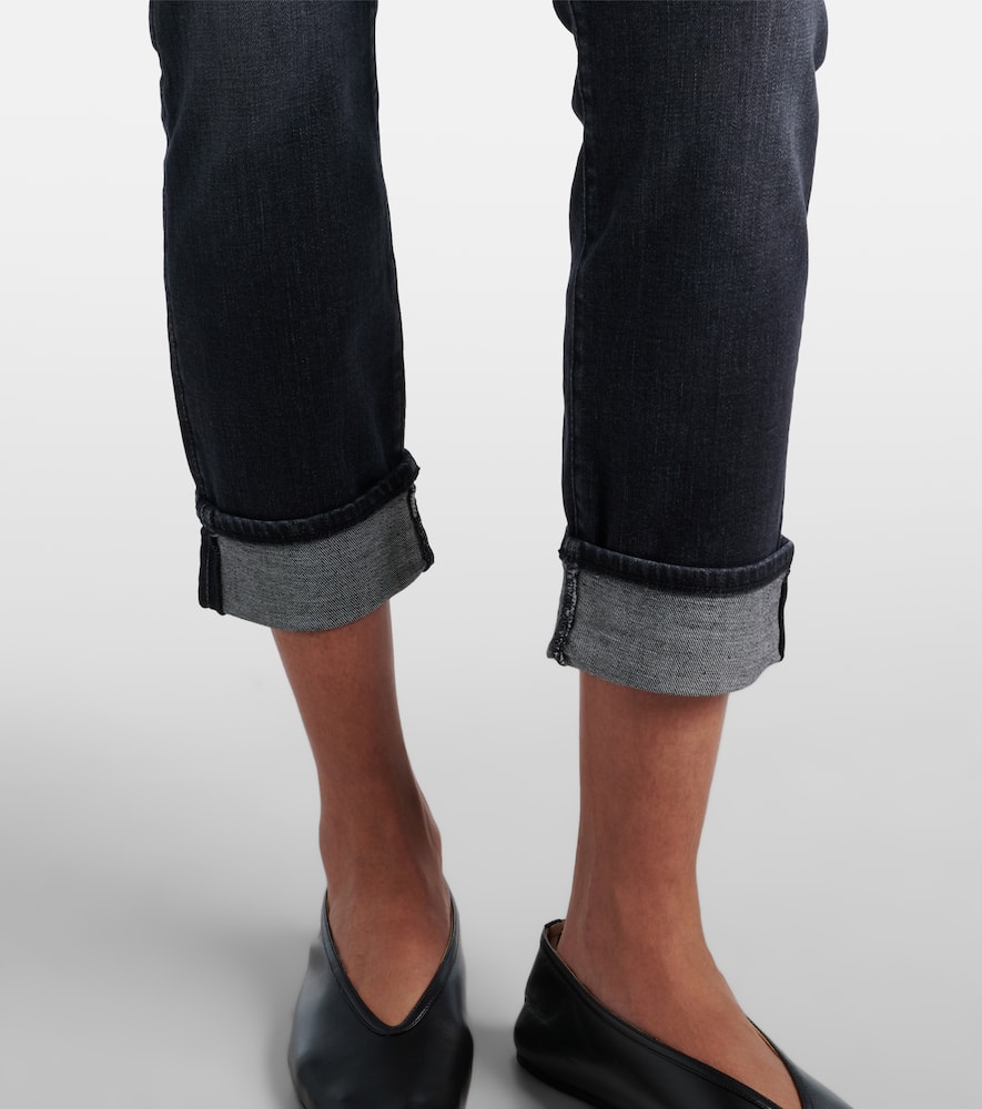Mid-rise cropped skinny jeans