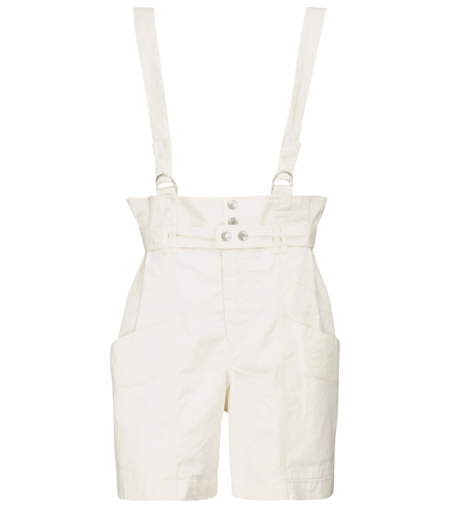 Isabel Marant Effie linen and cotton suspender shorts
