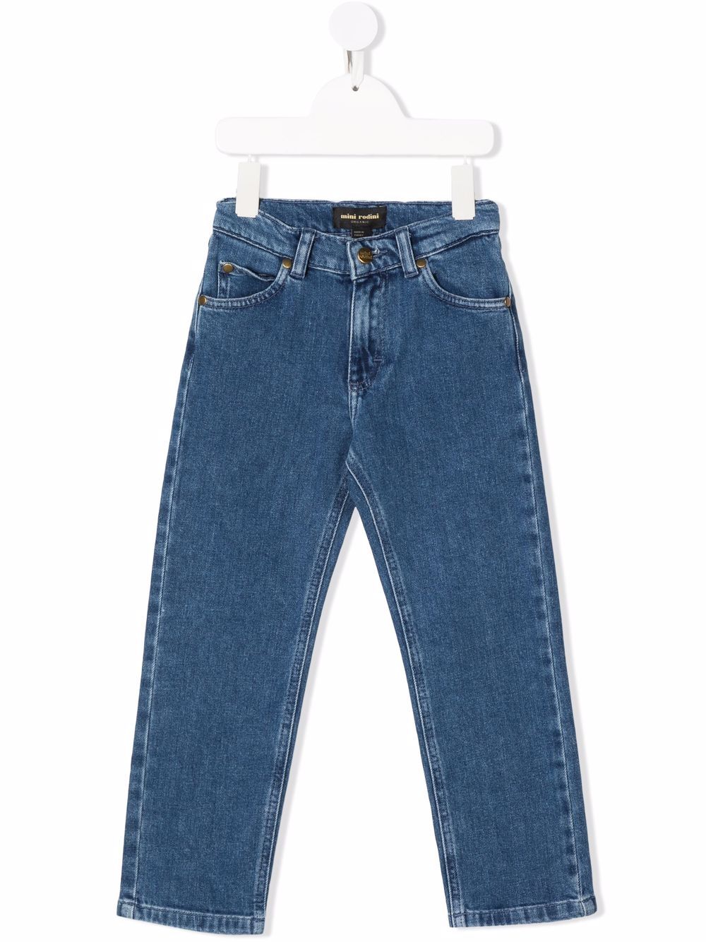 Straight-leg organic-cotton jeans - Blue