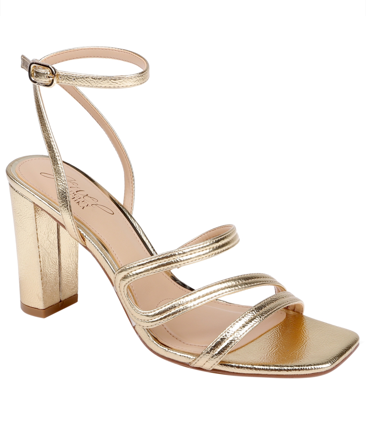 Women's Zedina Square Toe Dress Sandals - Gold Patent