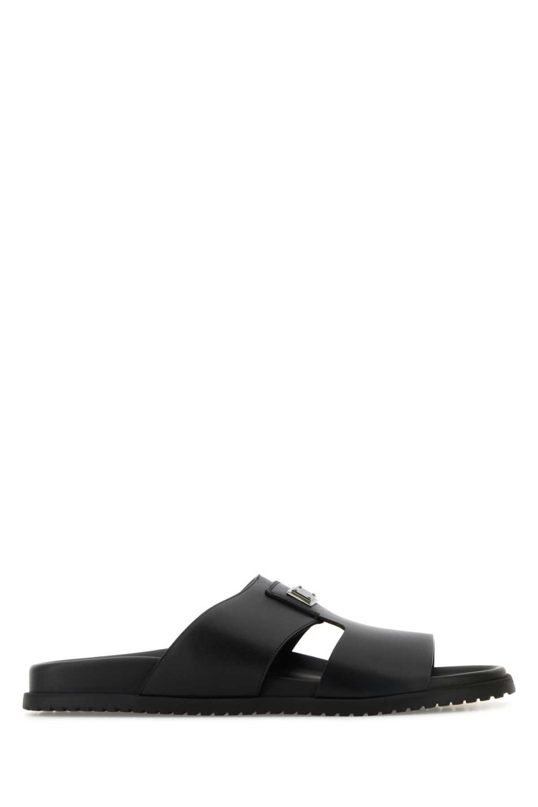 Black Slip On Sandals