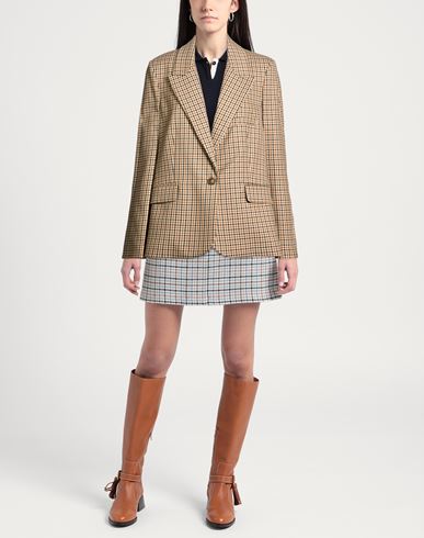 Woman Blazer Sand Size 4 Polyester, Rayon, Elastane
