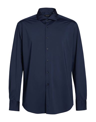 Man Shirt Navy Size 17 Polyamide, Elastane