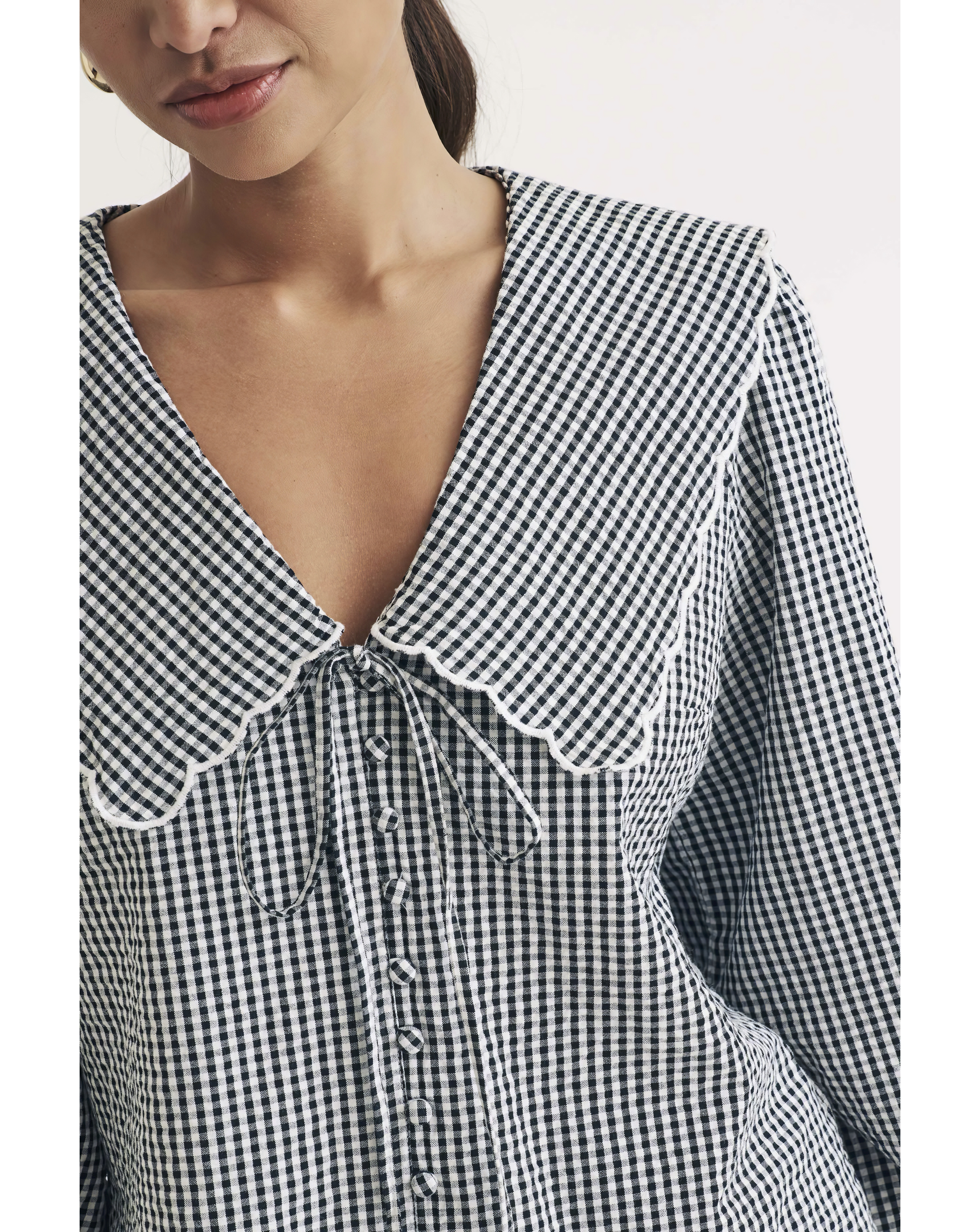 Nobody's Child Gingham Check Blouse