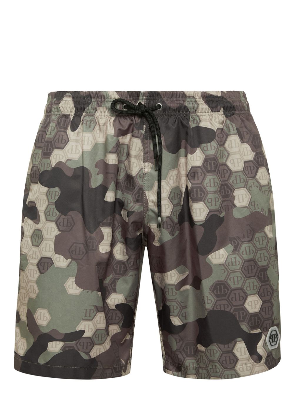 Monogram pattern swim shorts - Brown