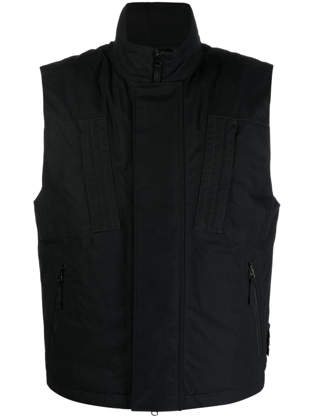 Ghost Compass-badge cotton gilet - Black