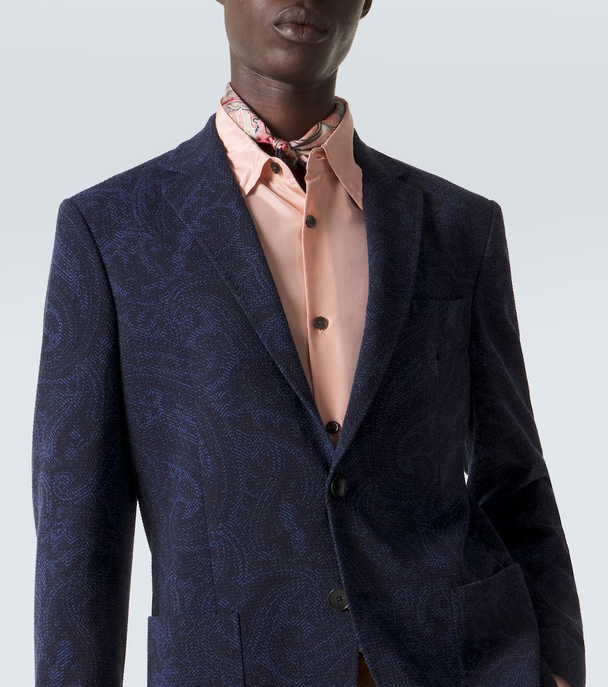 Printed jersey blazer