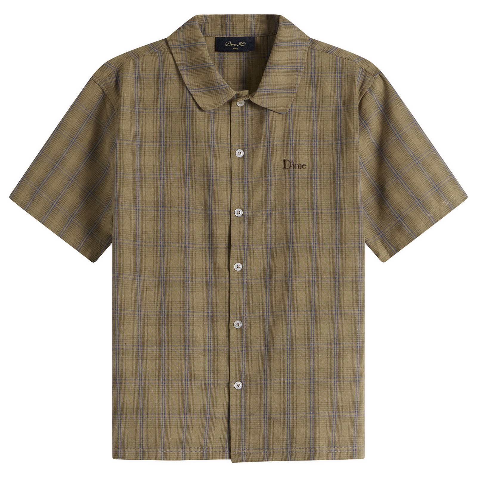 Men's Plaid Short Sleeve Shirt Brown