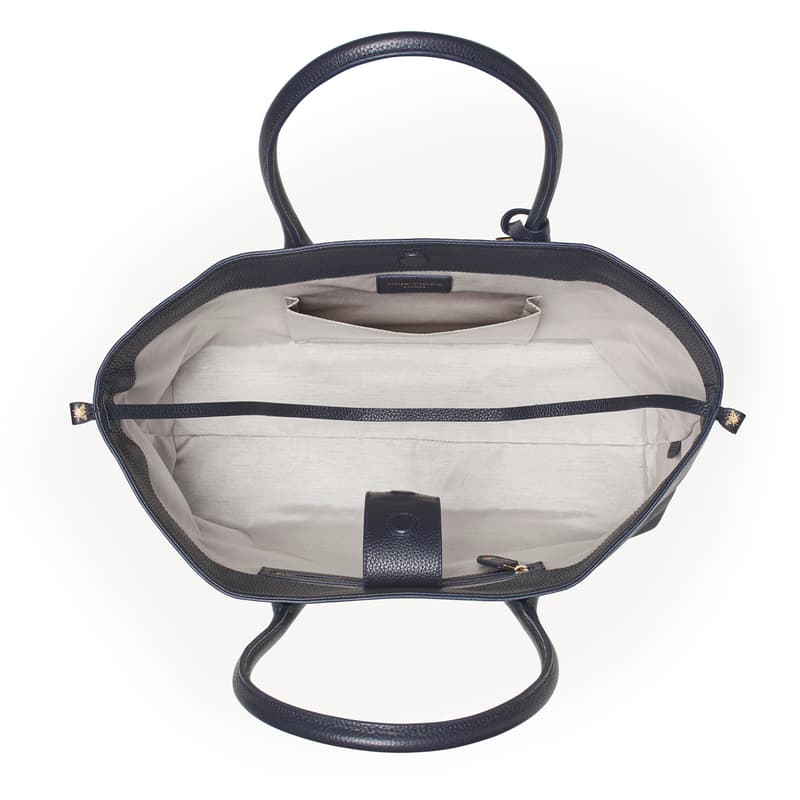 Large Paris Bag in Navy Pebble