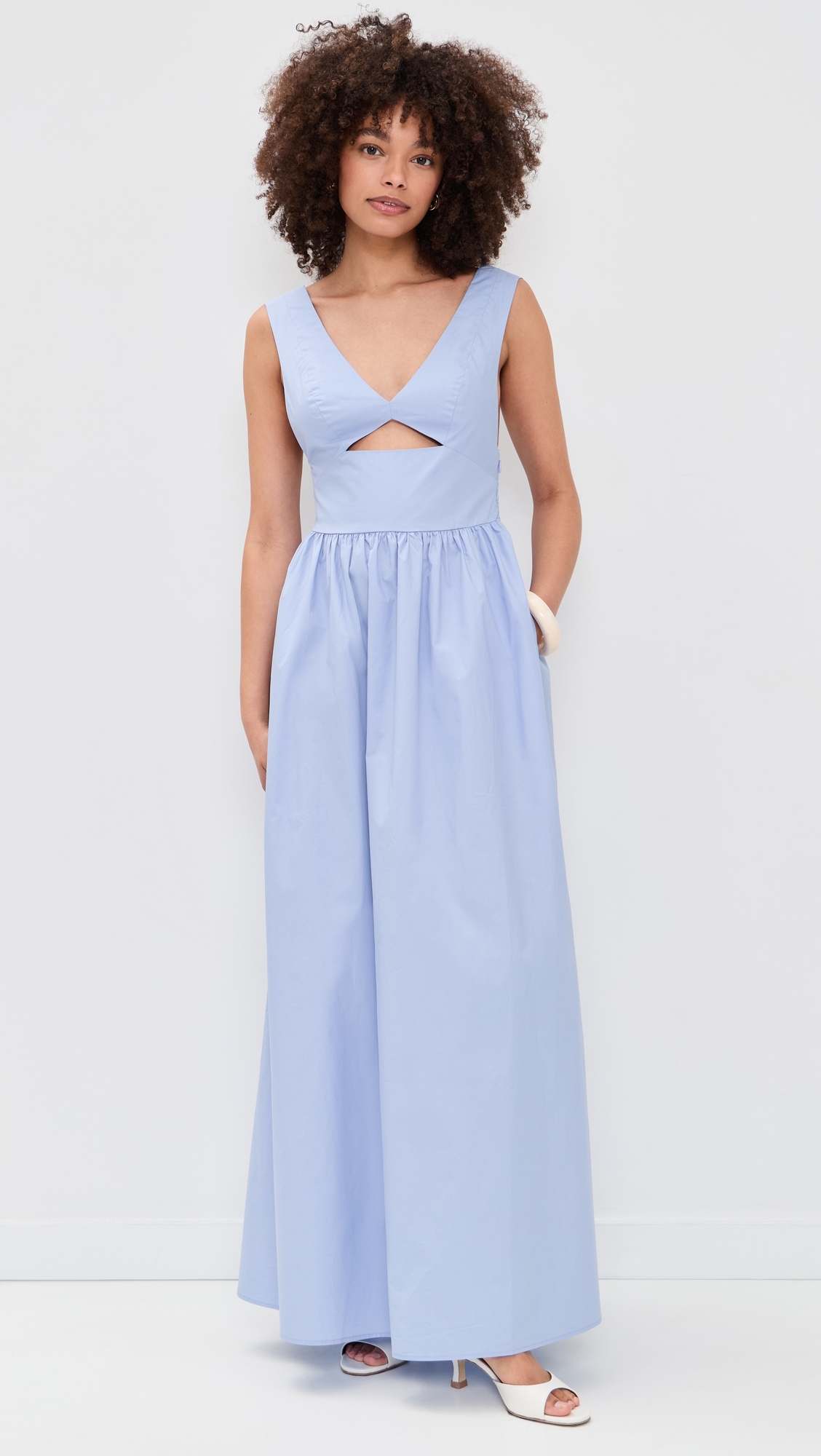 Poplin Cross Back Dress Frosty