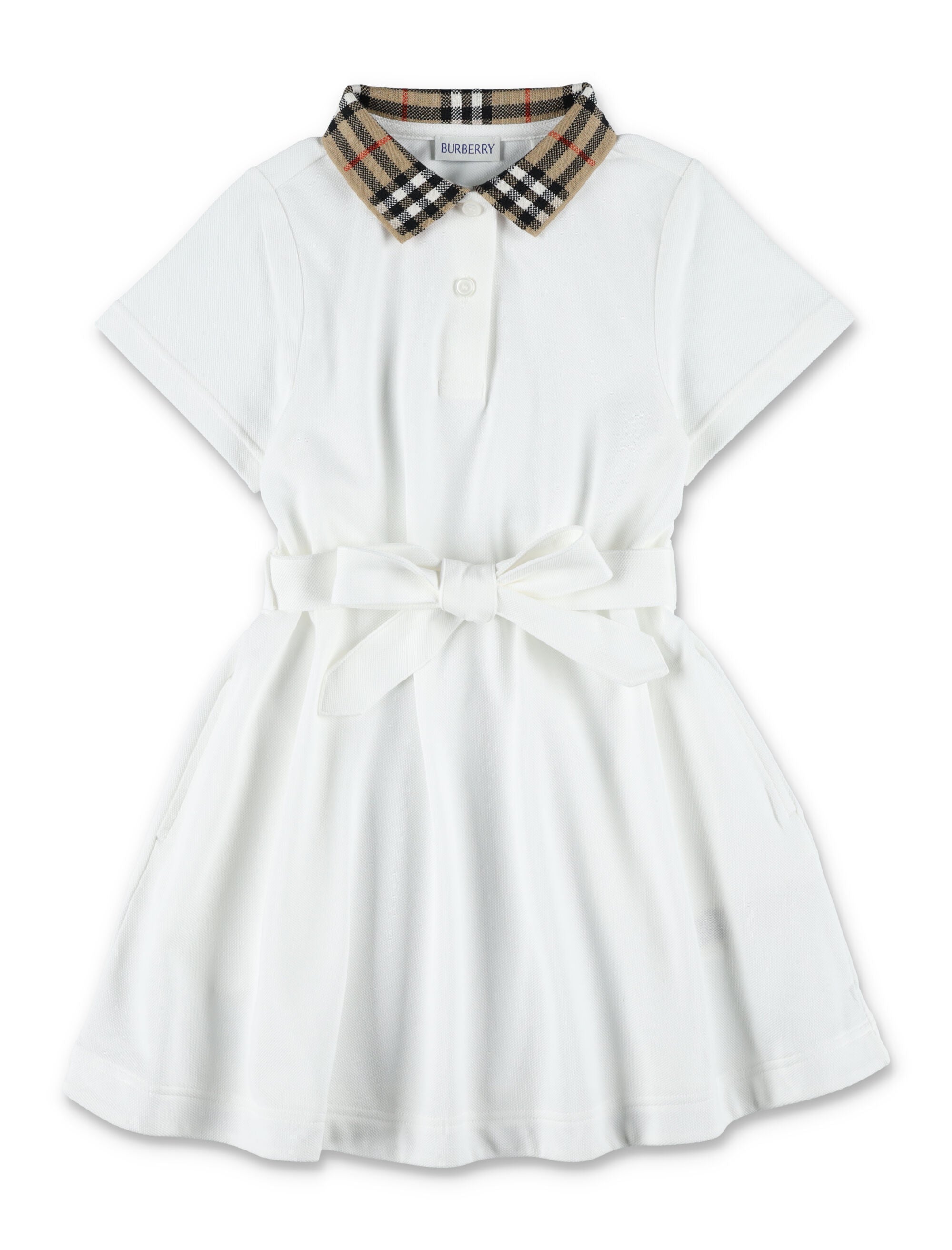 Check Collar Cotton Polo Shirt Dress